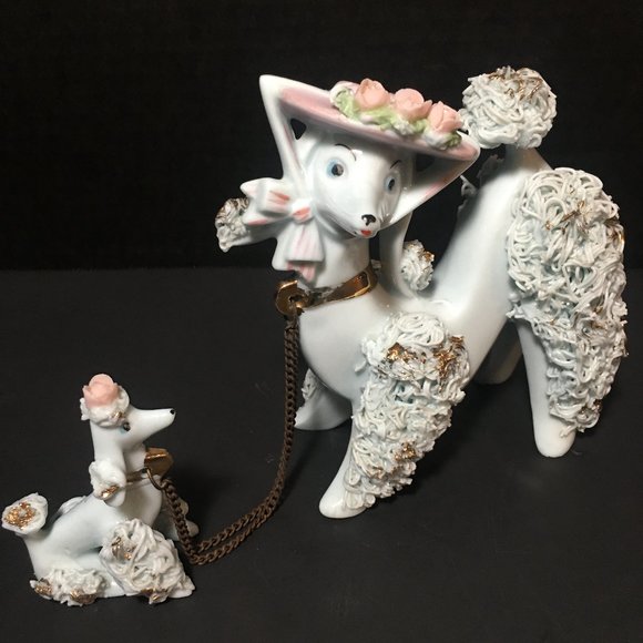 Vintage Mother and Baby Poodle Ceramic Noodle Figurines. - Picture 2 of 16